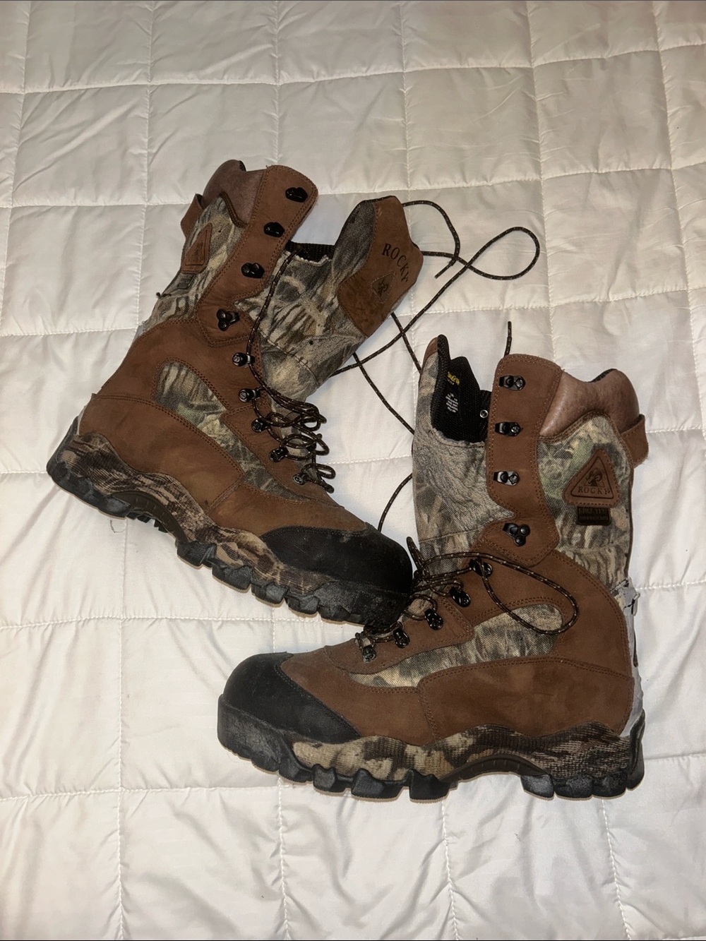 Rocky Brown and Camo Waterproof Hunting Boots